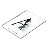 Boho White Orchids Tropical Letter A Monogram Notizblock (Linke Seite)