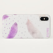 *~* Boho White Pastel Lavendel Feather Polka Dosen Case-Mate iPhone Hülle (Rückseite (Horizontal))