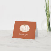 Boho White Pumpkin Fall Baby Dusche Danke Karte (Vorderseite)