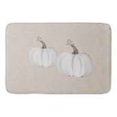 Boho White Pumpkin Watercolor Art Badematte (Vorderseite)