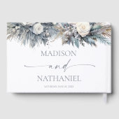 Boho White Rose Blumengarten Hochzeit Gästebuch (Rückseite)