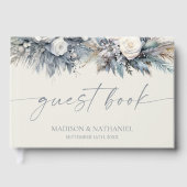 Boho White Rose Blumengarten Hochzeit Gästebuch (Vorderseite)