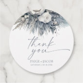 Boho White Rose Blumengarten Hochzeit Geschenkanhänger (Rückseite)