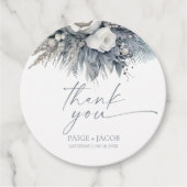 Boho White Rose Blumengarten Hochzeit Geschenkanhänger (Vorderseite)