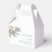 Boho White Rose Blumengarten Hochzeit Geschenkschachtel (Rückseite)