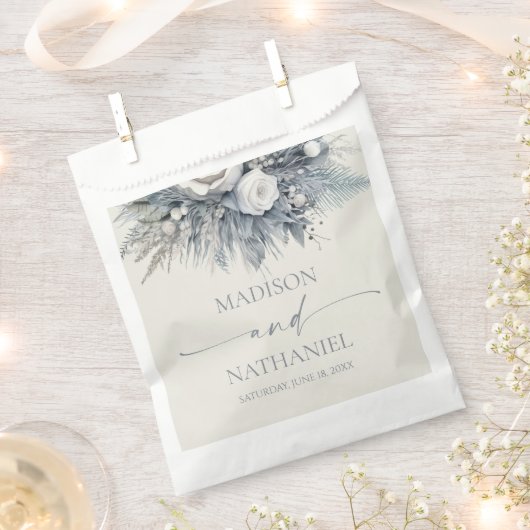 Boho White Rose Blumengarten Hochzeit Geschenktütchen (Ausgeschnitten)