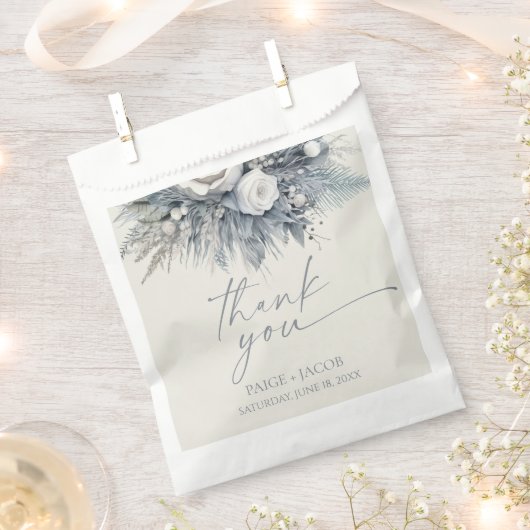 Boho White Rose Blumengarten Hochzeit Geschenktütchen (Ausgeschnitten)