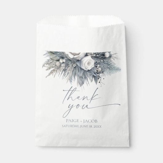 Boho White Rose Blumengarten Hochzeit Geschenktütchen (Vorderseite)