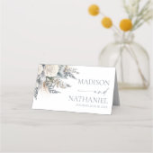 Boho White Rose Blumengarten Hochzeit Platzkarte (Rückseite)