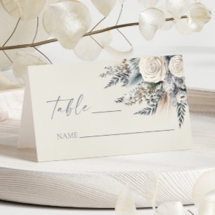 Boho White Rose Blumengarten Hochzeit Platzkarte