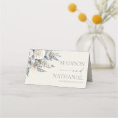 Boho White Rose Blumengarten Hochzeit Platzkarte (Rückseite)