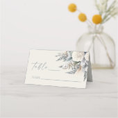 Boho White Rose Blumengarten Hochzeit Platzkarte (Vorderseite)