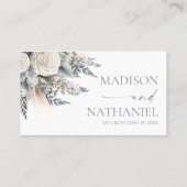 Boho White Rose Blumengarten Hochzeit Platzkarte (Rückseite)