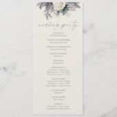 Boho White Rose Blumengarten Hochzeit Programm (Rückseite)