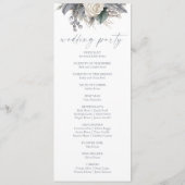 Boho White Rose Blumengarten Hochzeit Programm (Rückseite)