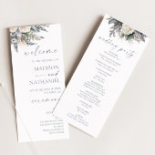 Boho White Rose Blumengarten Hochzeit Programm