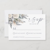 Boho White Rose Blumengarten Hochzeit RSVP Karte (Vorderseite)