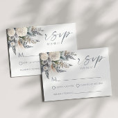 Boho White Rose Blumengarten Hochzeit RSVP Karte