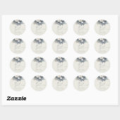Boho White Rose Blumengarten Hochzeit Runder Aufkleber (Blatt)