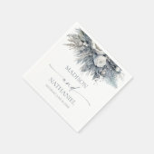 Boho White Rose Blumengarten Hochzeit Serviette (Ecke)