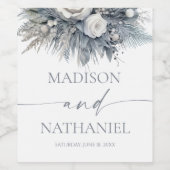 Boho White Rose Blumengarten Hochzeit Weinetikett (Einzelnes Label)