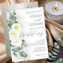 Boho White Rose Floral | Eukalyptus Wedding