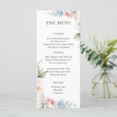 BOHO WHITE ROSES BLUME WEDING ESSNER MENU MENÜKARTE (Stehend Vorderseite)