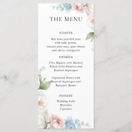 BOHO WHITE ROSES BLUME WEDING ESSNER MENU MENÜKARTE