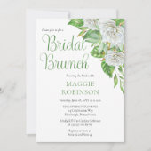 Boho White Roses Blumenbridal Brunch Einladung (Vorderseite)