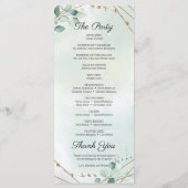 Boho White Roses Eucalyptus Greenery Gold Programm (Rückseite)