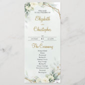 Boho White Roses Eucalyptus Greenery Gold Programm (Vorderseite)