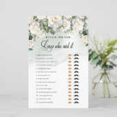 Boho White Roses Grüne Gold Er sagte, sie sagte: (Stehend Vorderseite)