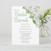 Boho White Roses | Orchids Floral Bridal Brunch Einladung (Stehend Vorderseite)
