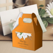 Boho White Roses über Orange Wedding Geschenkschachtel