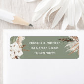 Boho White & Sage Rücksendeadresse Wedding Label (Insitu)
