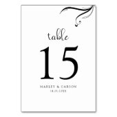 Boho White und Black Elegante Wedding Modern Tischnummer (Rückseite)