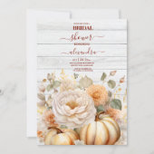 Boho White und Gold Glitzer Pumpkins Bridal Einladung (Vorderseite)