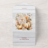 Boho White und Gold Glitzer Pumpkins Wedding All In One Einladung (Außenbereich)
