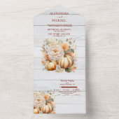 Boho White und Gold Glitzer Pumpkins Wedding All In One Einladung (Innen Boden)