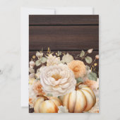 Boho White und Gold Glitzer Pumpkins Wedding Einladung (Rückseite)