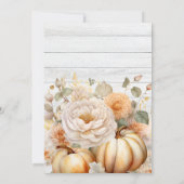 Boho White und Gold Glitzer Pumpkins Wedding Einladung (Rückseite)