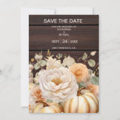 Boho White und Gold Glitzer Pumpkins Wedding Save The Date (Vorderseite)