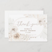 Boho White und Neutral Bouquet Dankeskarte (Vorne/Hinten)