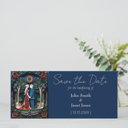 Boho Wicca Wedding Save the Date (Stehend Vorderseite)