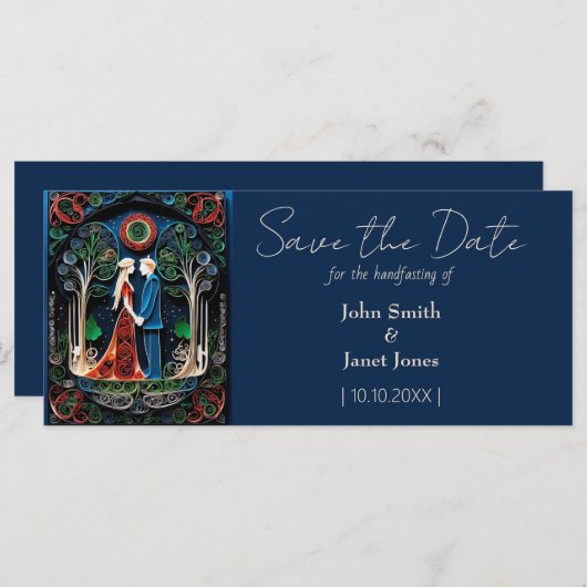 Boho Wicca Wedding Save the Date (Vorne/Hinten)