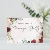 Boho wie groß ist Mama's Bauchkarte bordeauxrotes Begleitkarte (Stehend Vorderseite)