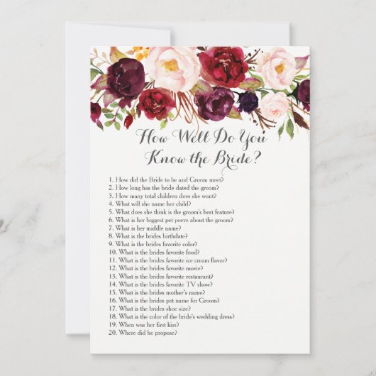 Boho Wie gut kennst du die Braut? (Vorderseite)