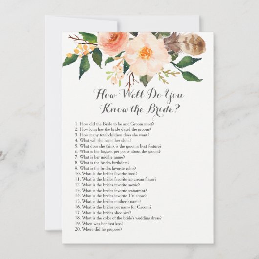 Boho Wie gut kennst du die Braut? (Vorderseite)