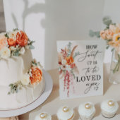 Boho, wie süß es ist Hochzeit Dessert Tafelzeichen Sockelschild