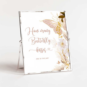 Boho Wie viele Schmetterlinge küsst Baby-Duschspie Poster
